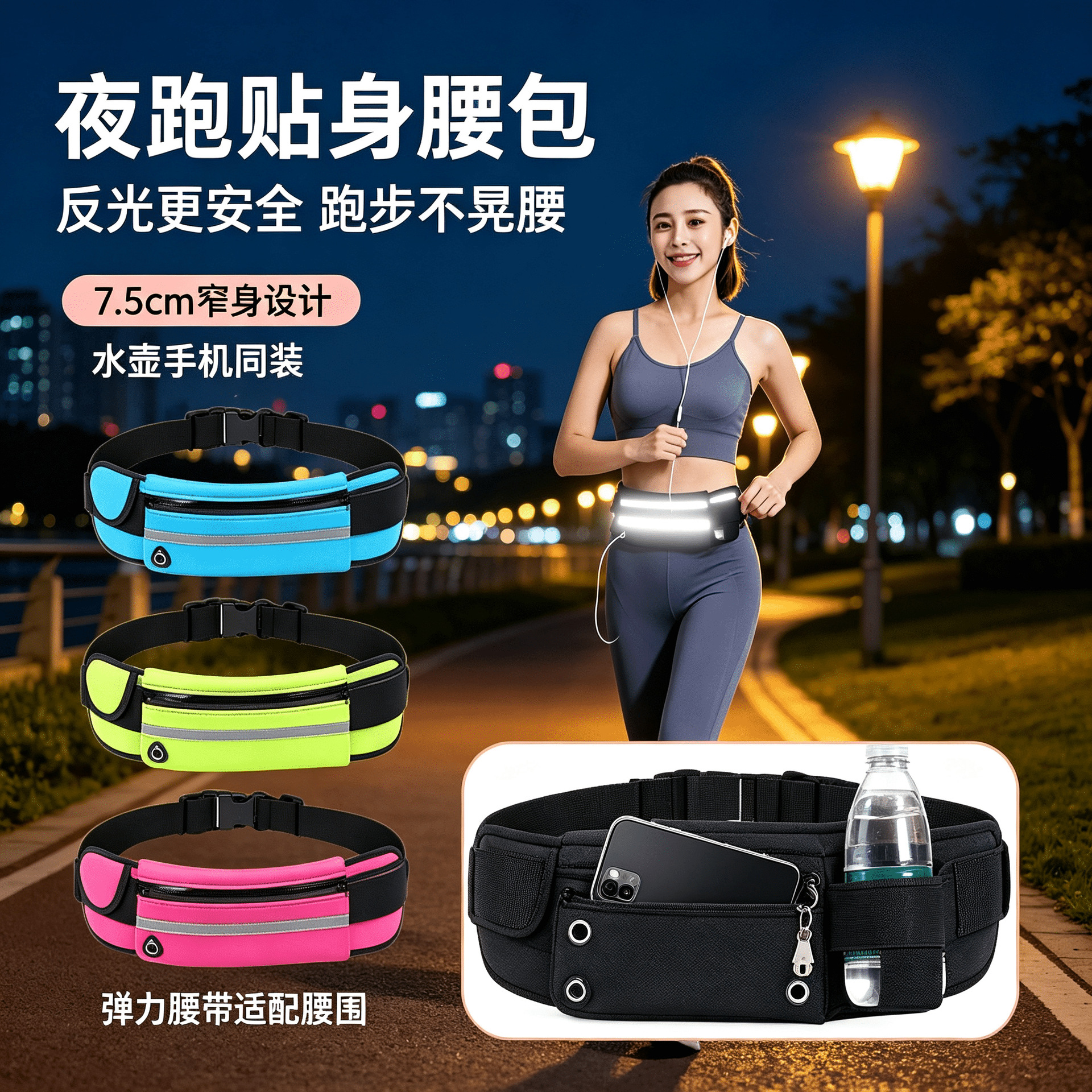 Outdoor Cycling and Running Manufacturers Wholesale Water Bottle Bags, Creative Sports and Leisure Waist Bags, Waterproof and Shockproof Personal Mobile Phone Bags