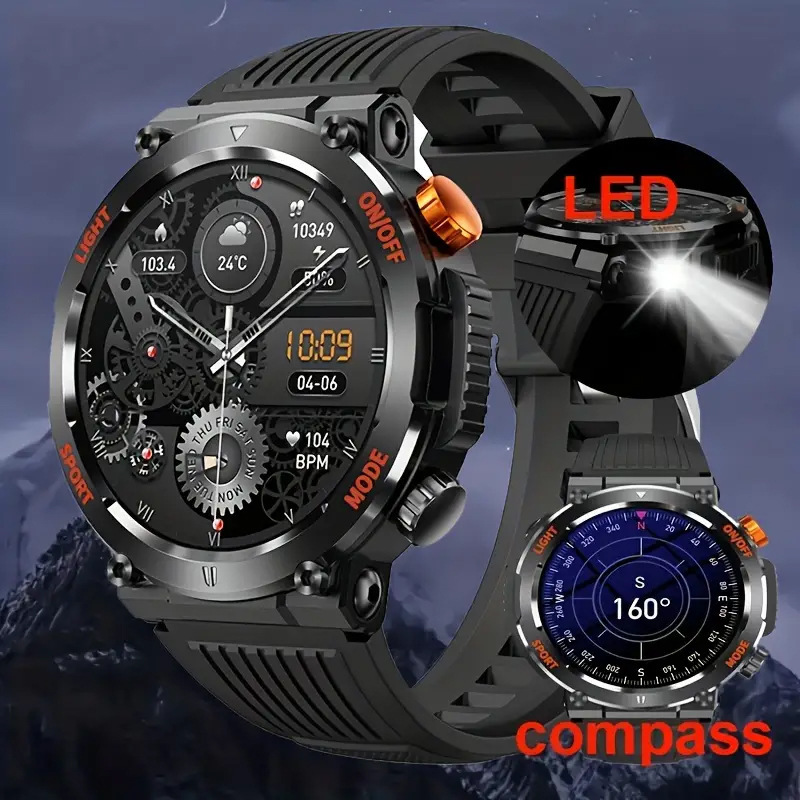New smart watch HT17 outdoor heart rate Blood Pressure Monitoring sports round Bluetooth call three-proof watch