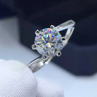 925 Silver/1 karat D Color VVS Clarity Classic Six-claw Twist Ring Anniversary Birthday Gift