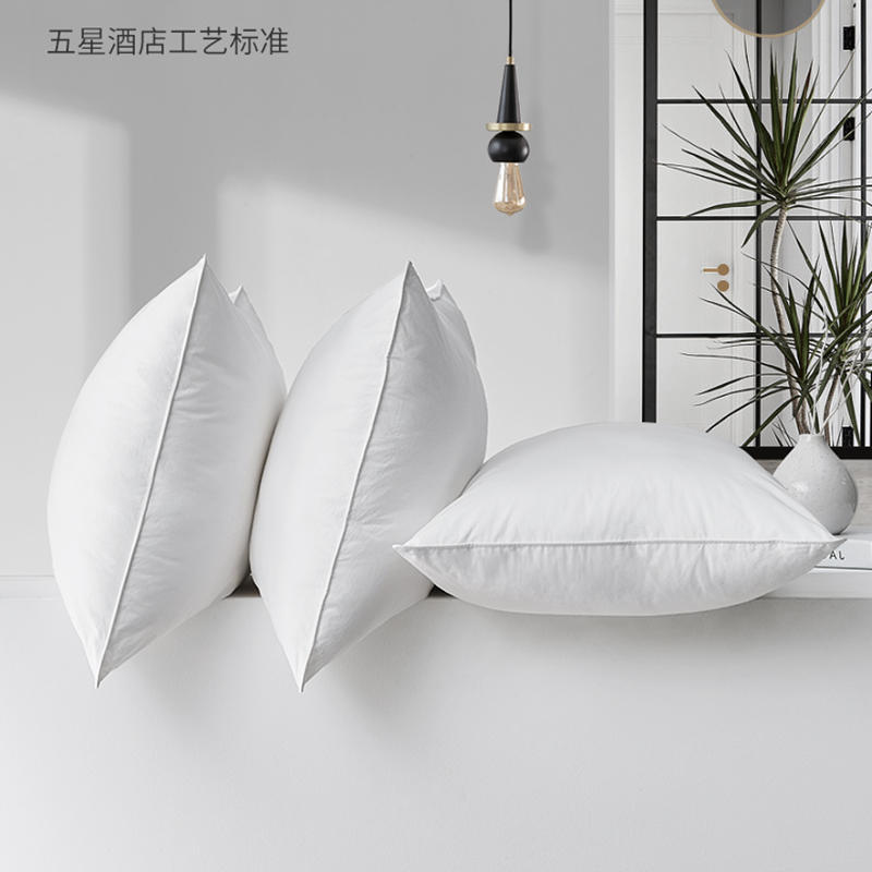 All-cotton five-star hotel pillow core, inn, hotel, pure white pillow, single person down feather pillow, high-end neck pillow