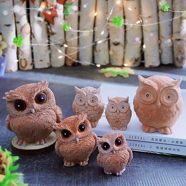 Силиконовая форма для 3D-свечей в виде совы, для ароматерапии, DIY, для гипса, смолы, льда, в форме животных