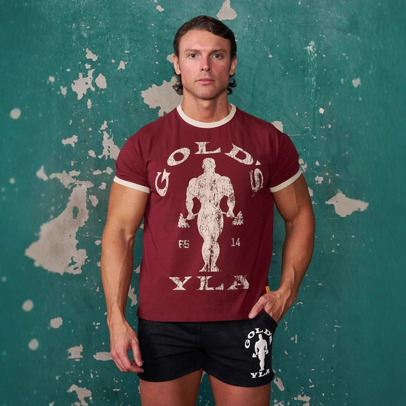 Youngla Co-Branded Gold's Summer Men's T-Shirt Jogger Sports Fitness Cotton Slim Short-Sleeved Trendy Brand