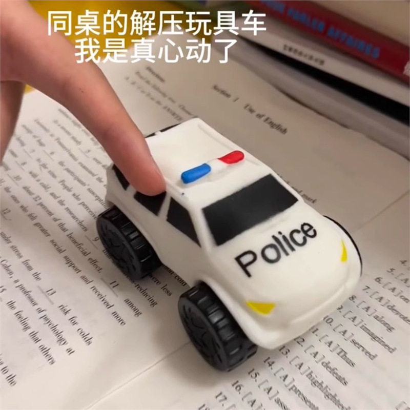 Tiktok-Style Stress-Relief Pull Car Transforming Car Creative Wheeled Sand Scooter Popular Dinosaur Police Car