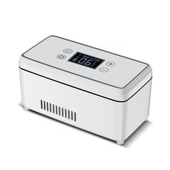 Coolbao ポータブルインスリン冷蔵ボックスミニカーホームデュアル目的 0-8 度冷却 US8 充電式小型冷蔵庫