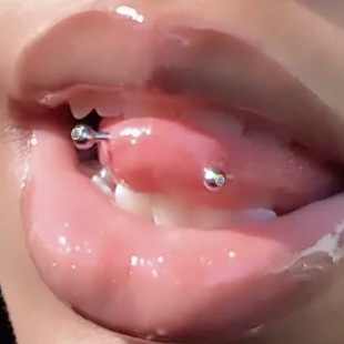 Gaibei cross-border stainless steel tongue nail tongue ring across the tongue nail eyebrow nail color diamond tongue nail human body puncture jewelry now