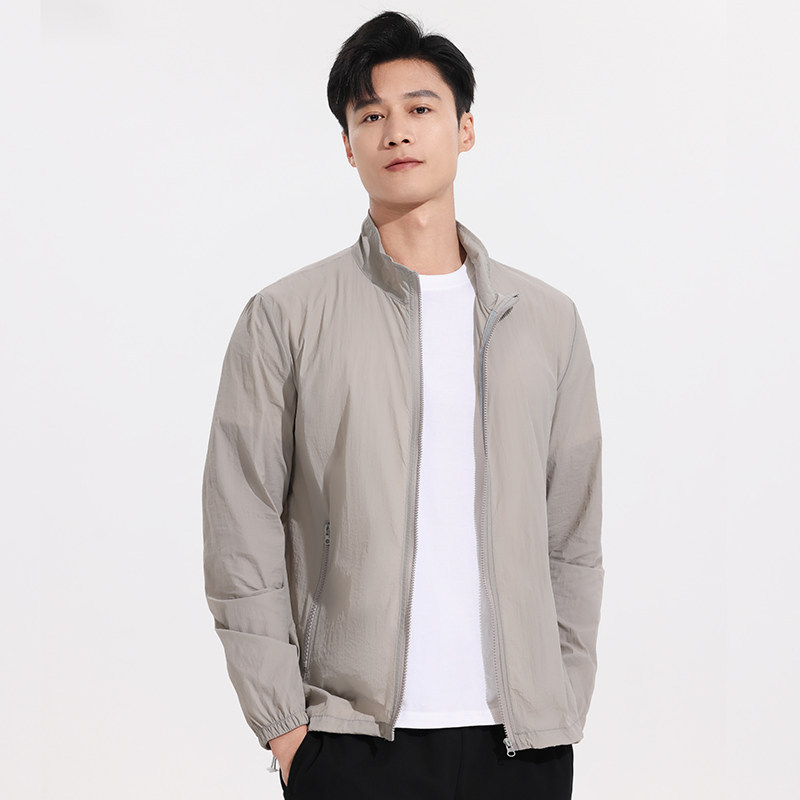 Outdoor Ice Silk Stand-Collar Sun Protection Clothing with Custom Logo, Lightweight and Cool Workwear Jacket
