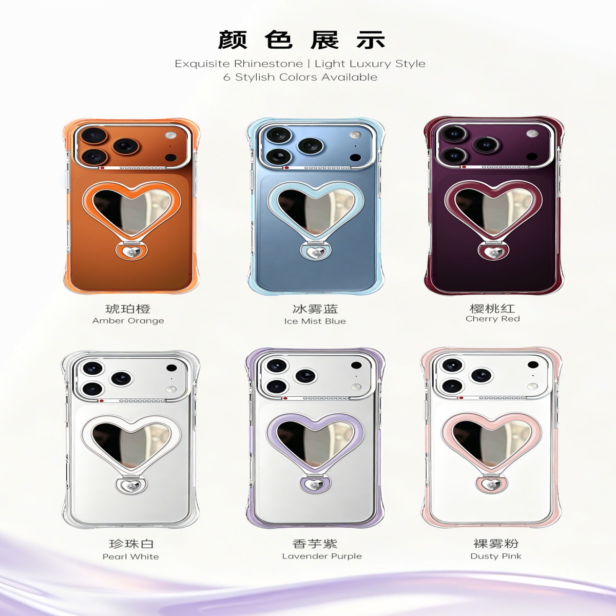 Funda con Soporte y Espejo para iPhone 17 y Apple 18 Pro Max de PC Antigolpes image 4