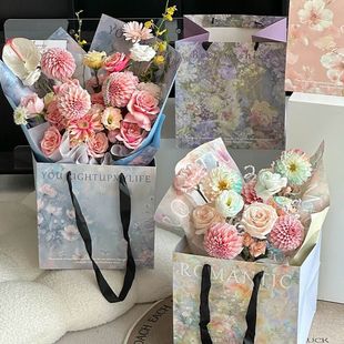 Sicilian Tote Bag, Flower Tote Bag, Small Fragrant Bouquet Tote Bag, Square Tote Bag, Flower Shop Exclusive