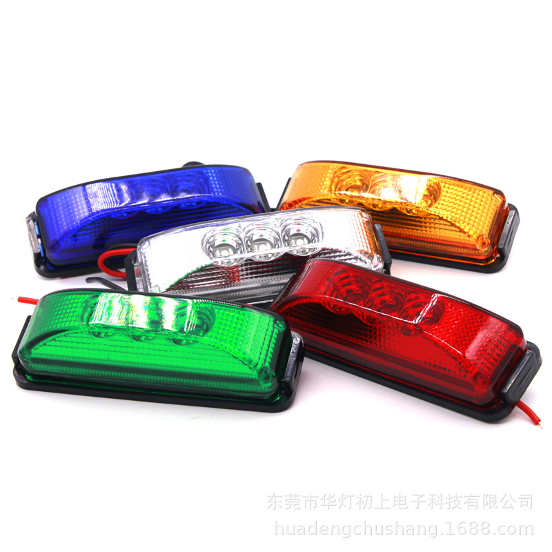4 inch 10-30V wide pressure piranha 3LED truck side light warning signal lamp corner light wheel hub outline light