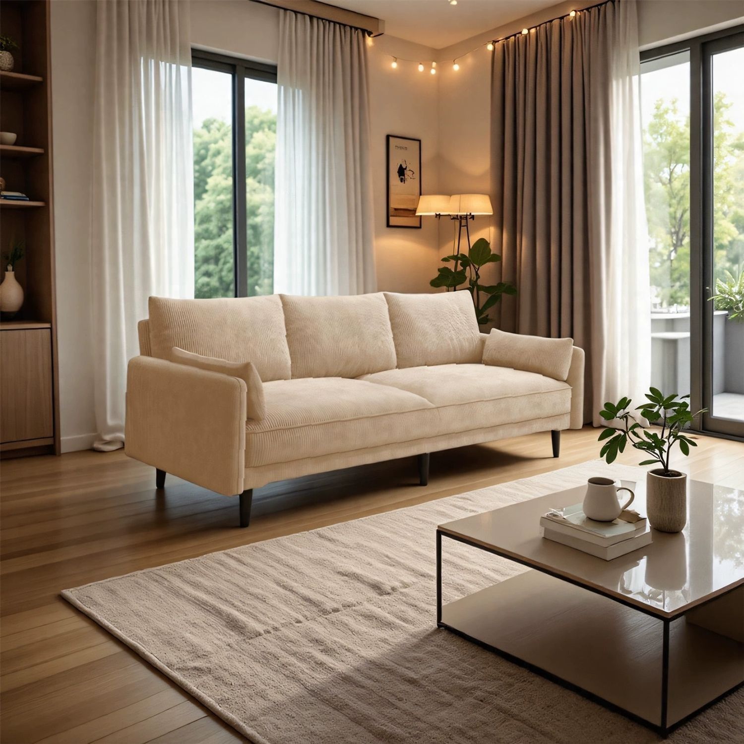 Small Apartment Sofa Fabric Rental House Small Sofa Living Room 2025 New Rental House Apartment Double Sofa