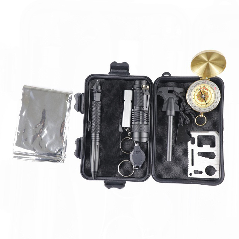 A7 mejorada caja del Tesoro de supervivencia al aire libre herramienta de supervivencia traje multifuncional caja de primeros auxilios al aire libre SOS suministros de emergencia