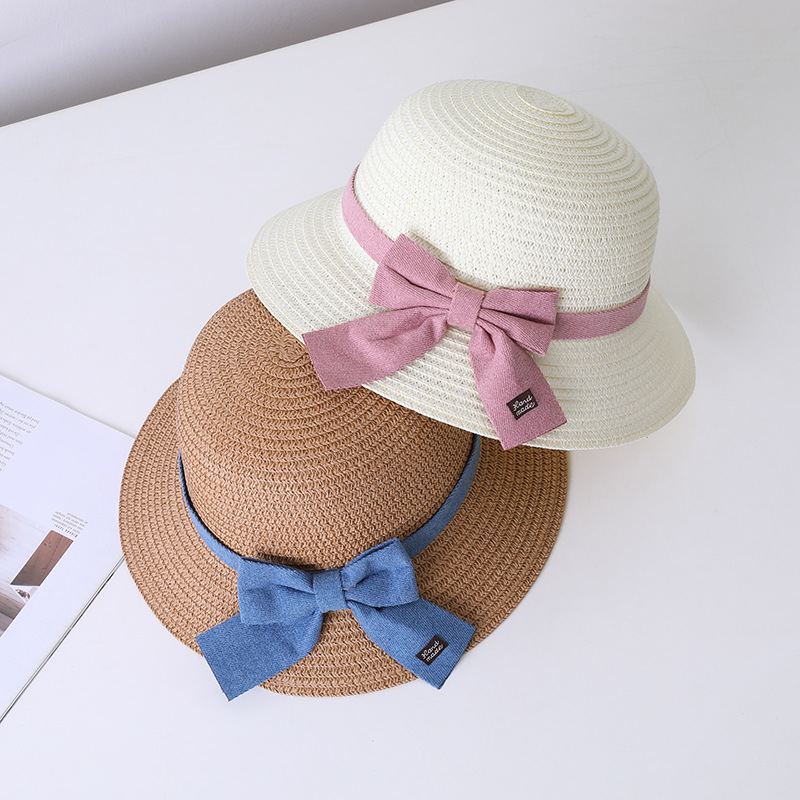 147g Weight Hat Classification straw Fabric Type Straw Hat Hats Type 1 Piece, 1 Set Quantity Holiday, Outdoor Occasion Bow Knot Pattern All Seasons Season Children Unisex Gender Sweet Style Children Unisex Sweet Bow Knot Straw Hat 13