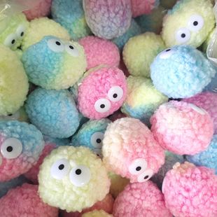 Factory wholesale accessories paste eyes wool roll coal balls cute color teddy velvet bag hanging accessories clothing accessories