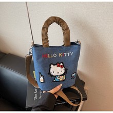 可爱迷你手提包包女2025新款质感刺绣水桶包休闲简约单肩斜挎女包