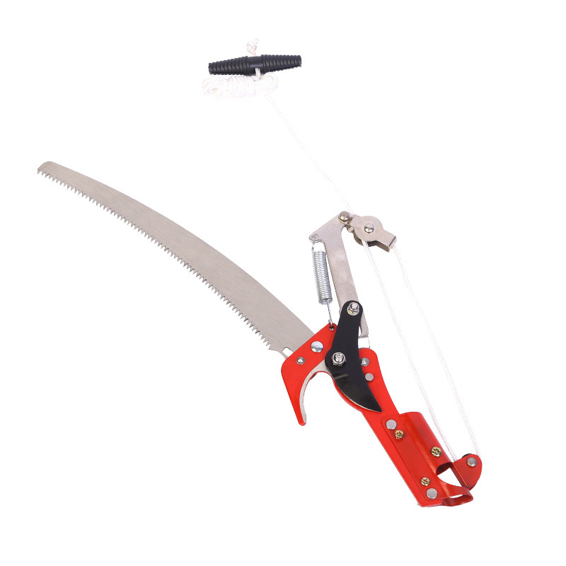 Winda dos poleas de alta rama tijeras de jardín herramientas de recolección de frutas tijeras de corte de gran altura hoja de sierra telescópica varilla de aleación de aluminio