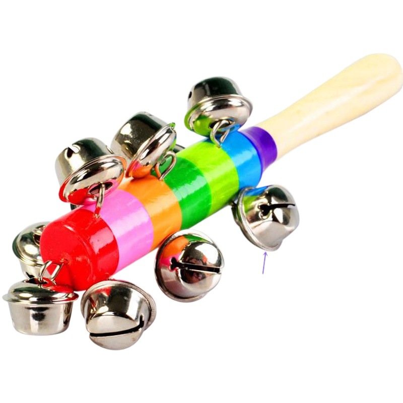 Venta al por mayor arco iris sonajero colorido sonajero de una palabra inteligencia de bebé juguetes de educación temprana