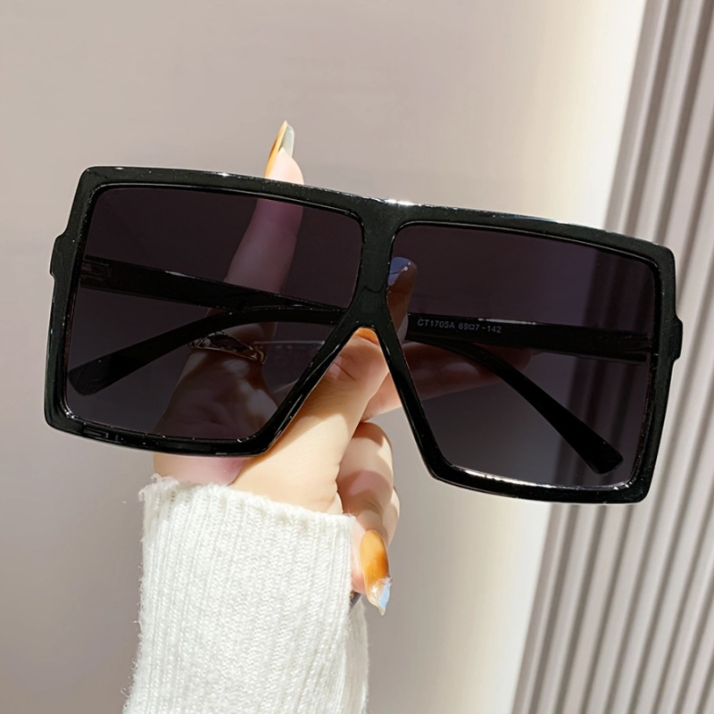 Trendy Large Frame Sunglasses, Fashionable Women's Sunglasses, European and American Square Sunglasses, Anti-Uv Sun Visors