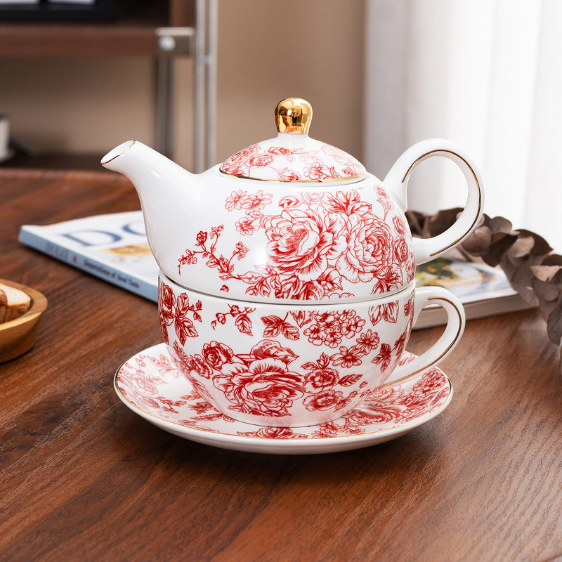 French-Style Afternoon Tea Coffee Pot, Home-Use Latte Art Pot, Light Luxury Black Tea Pot, One Cup and Saucer, One Pot Set, Opening Ceremony Gift French-Style Afternoon Tea Coffee Pot, Home-Use Latte Art Pot, Light Luxury Black Tea Pot, One Cup and Saucer, One Pot Set, Opening Ceremony Gift