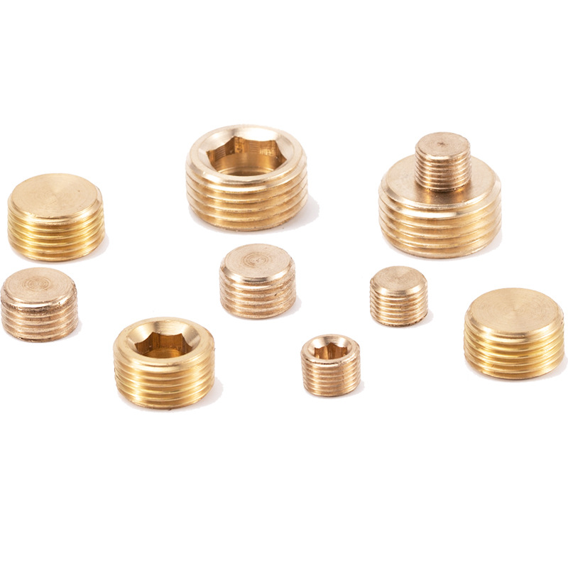 塑胶模具锥形喉塞铜堵头内六角铜堵头ZG螺塞 全铜水管螺丝PT英制