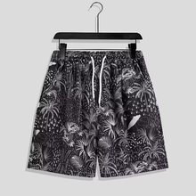 沙滩裤满印椰子树宽松大码潮男生五分休闲大裤衩三亚海岛度假短裤