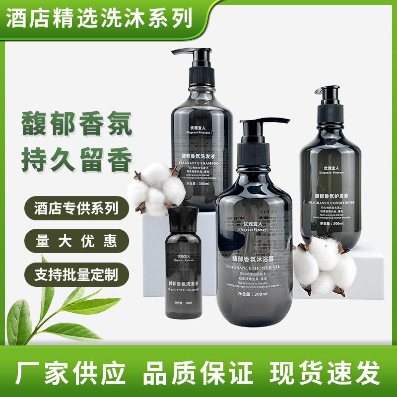Hotel supplies disposable shampoo shower gel bottled wash set 300ml hotel home stay factory wholesale