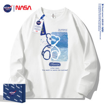 NASA GISS联名款230g重磅长袖T恤男宽松打底衫内搭上衣百搭情侣装