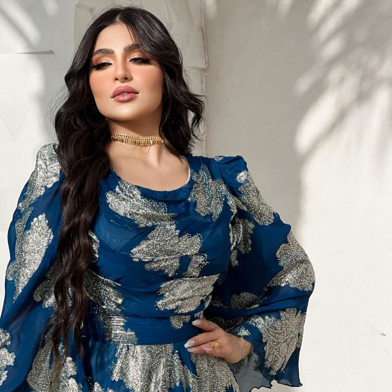 Women's Clothing Sexy Printed Gold Chiffon Ball Dress New Style_voghion.com