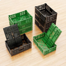 超市多功能折叠胶框水果蔬菜周转箱生鲜配送折叠筐收纳框箱子储物