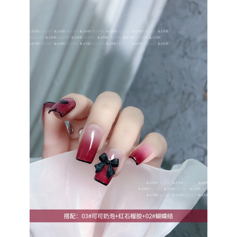 Red arco rojo joyas de manicura 2021 nuevo libro rojo tridimensional estilo japonés uñas accesorios de decoración de la caja del teléfono