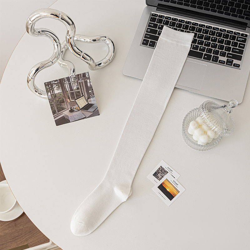 [무릎위양말] 화이트