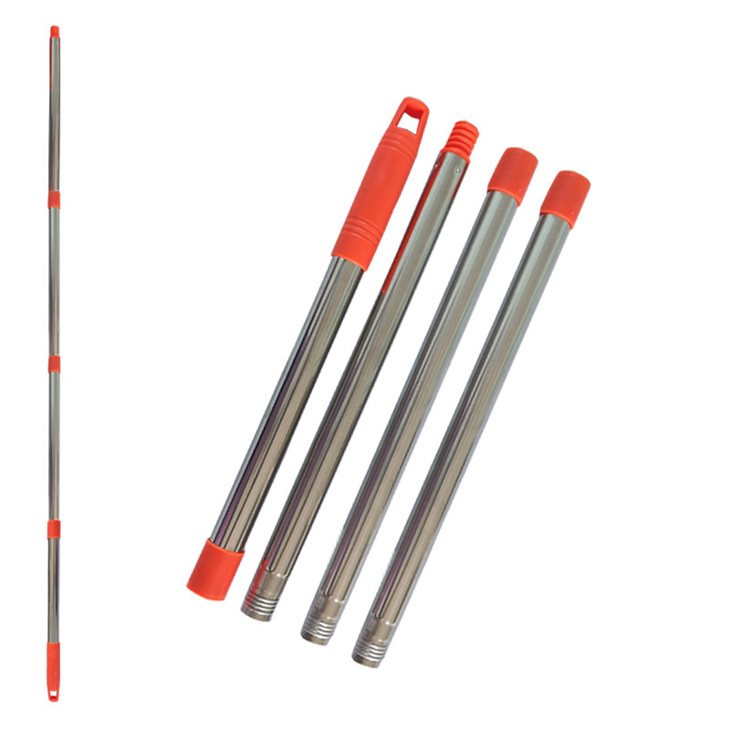 Escoba Polo tres fregona barra al por mayor fabricantes americano alemán hilo plástico accesorios universales varilla de acero inoxidable varilla