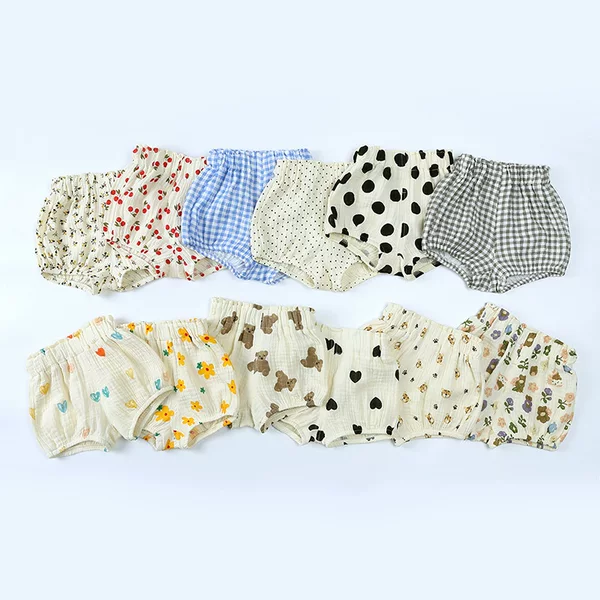 Ins Korean Style Summer Cute Printed Trendy Big Pp Pumpkin Shorts for Infants and Toddlers, Loose Pants for Boys and Girls