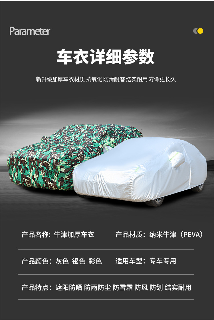 Specially Designed for Honda's New Accord Car Cover, Sun Protection, Heat Insulation, Rainproof Car Jacket, Fleece-Lined and Thickened Dustproof Cover