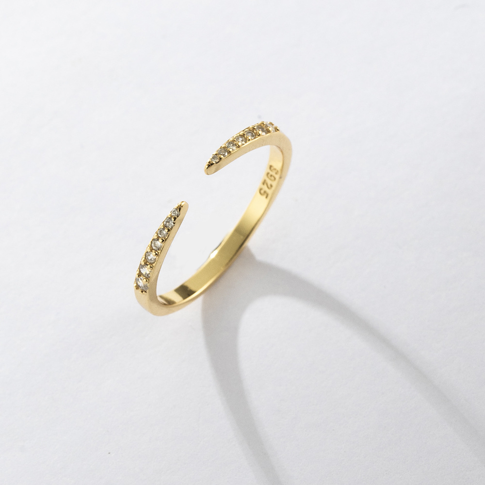 Unisex Gender 18K Gold Plated 925 Sterling Silver Geometric Open Rings