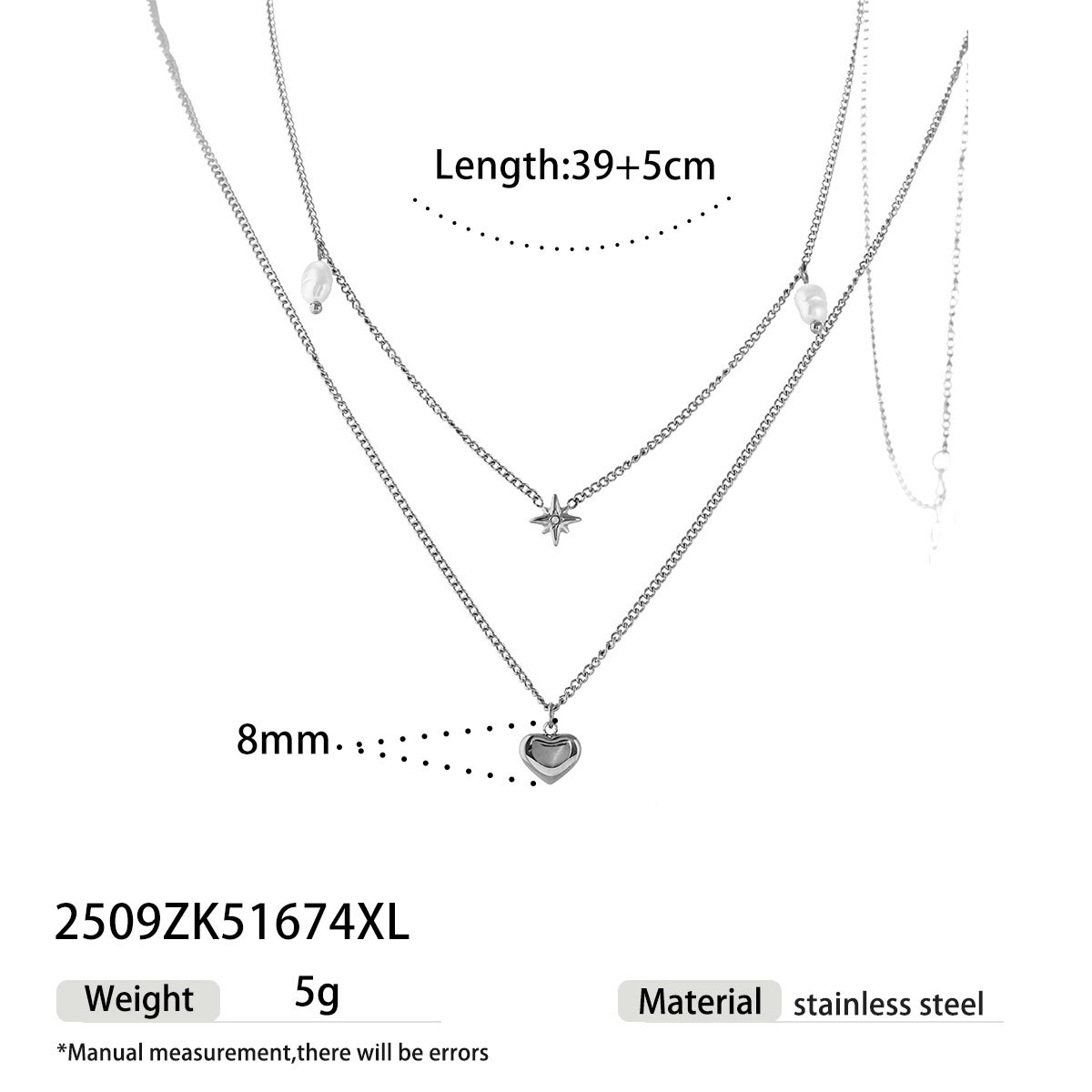 Collar de acero inoxidable TENA Europa y América lujo ligero y alto sentido de moda para mujeres collar de clavícula de amor no se desvanece image 6