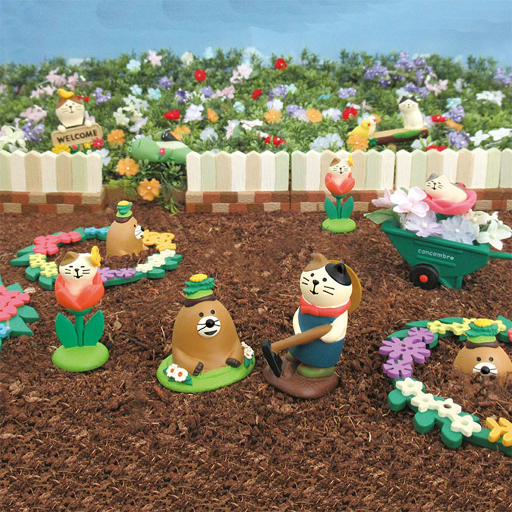 일본식 잡화 ZAKKA 농부 고양이 정원사 개구리 INS 장식 창의적인 레진 공예품 소품