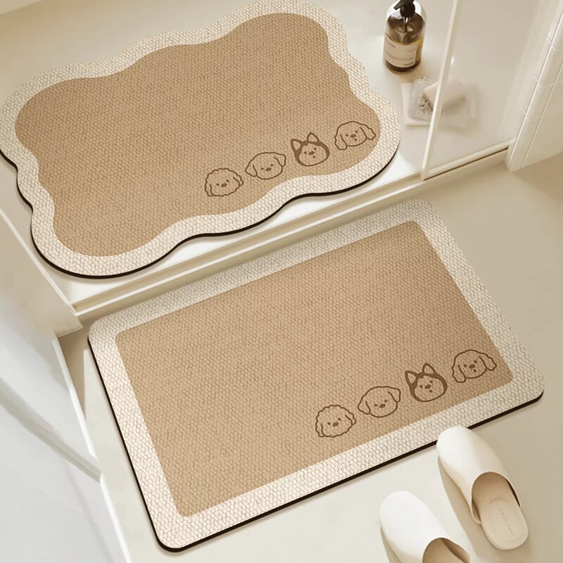Simple Diatomaceous Earth Floor Mat for Shower Room and Bathroom, Water-Absorbent, Quick-Drying, Non-Slip, Dirt-Resistant, Easy-Care Mat, Available for Dropshipping