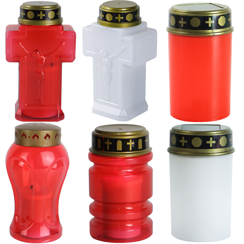 Cross-Border Direct Supply Garden Courtyard Decoration Electronic Candle Church Prayer Outdoor Waterproof Cemetery Lamp Luminous Ornaments