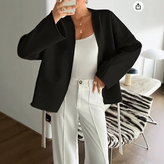 Cross-Border European and American Casual Vacation Style Lace-Up Long-Sleeve Blazer for Women 2025 Autumn/Winter Amazon Independent Site