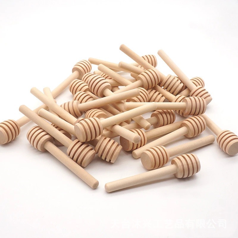 Palo de recolección de miel de madera simple, herramienta de recolección de miel de mango largo, barra de mezcla de mermelada de miel, barra de miel de madera maciza sin pintura y sin cera