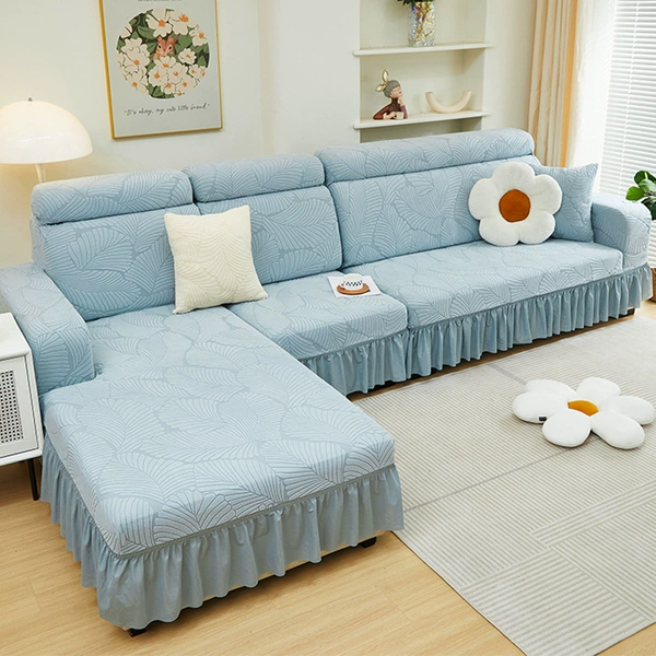 Leaves - haze blue ☆ carved velvet is smooth and docile and not slippery