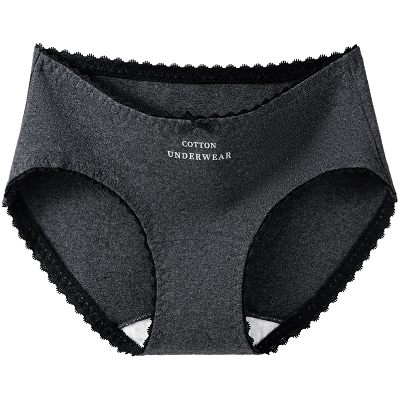Bragas de encaje de algodón de categoría A 10A entrepierna antibacteriana entrepierna larga 2025 nuevo calzoncillos de mujer cómodos y transpirables de cintura media