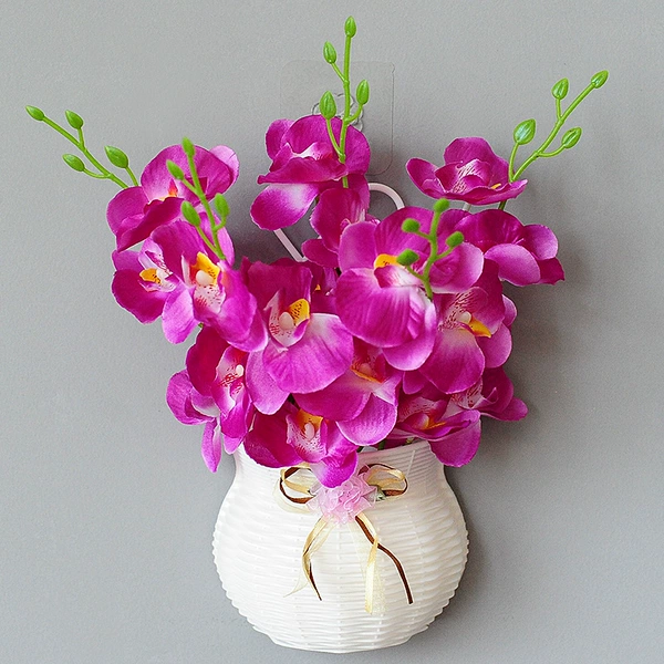 Deep khaki color purple butterfly flower basket