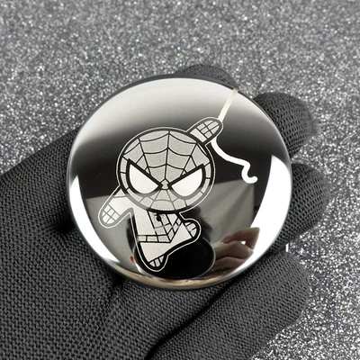 Hub cover | Sticker Logo Color Change - spider-man-style-mirror-black-4-pieces