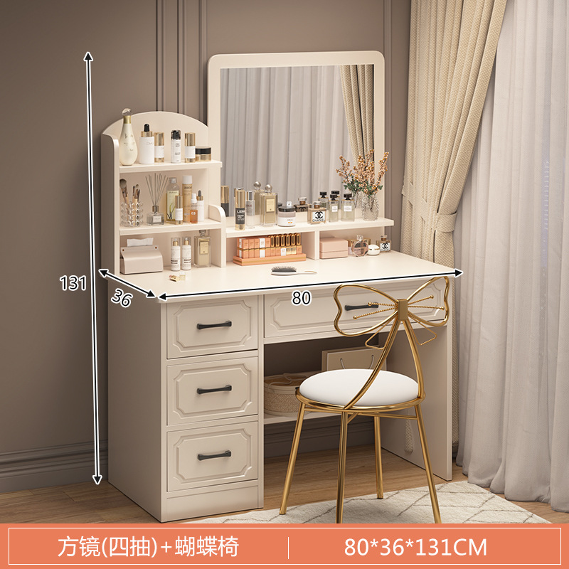 Tocador de estilo europeo Dormitorio moderno y simple celebridad de Internet estilo ins pequeño apartamento hogar pequeño mesa de maquillaje junto a la cama de alta gama