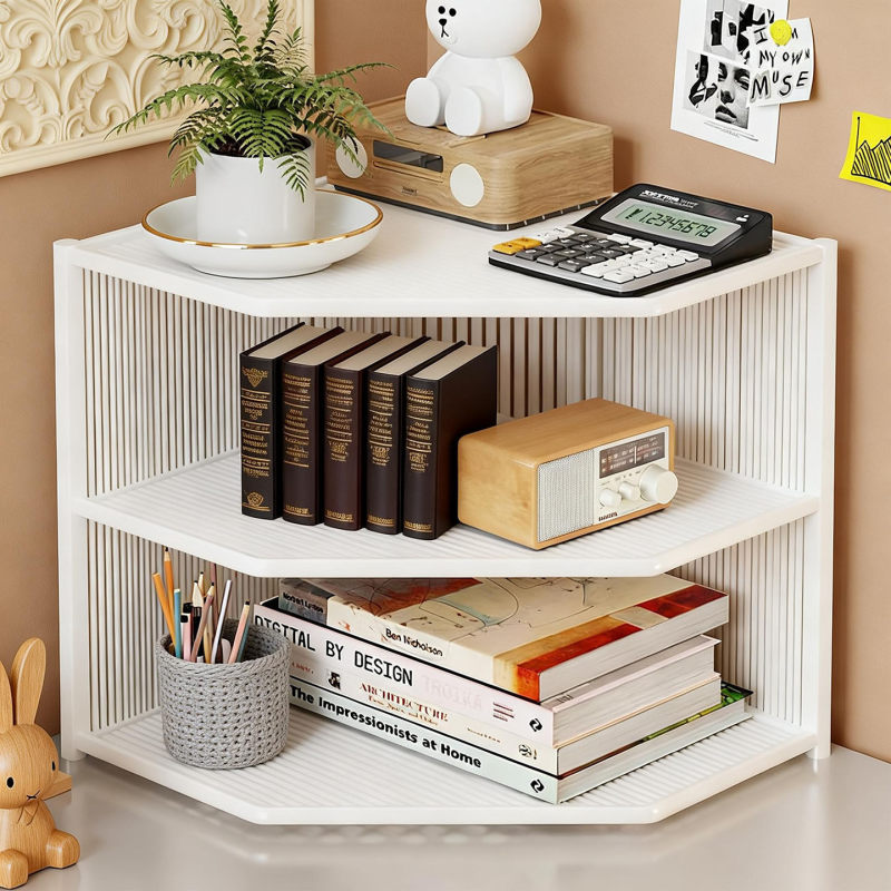 Corner Bookshelf, Corner Storage Rack, Desktop Storage, Corner Desk Triangular Bookcase, Office Corner Organizer Corner Bookshelf, Corner Storage Rack, Desktop Storage, Corner Desk Triangular Bookcase, Office Corner Organizer