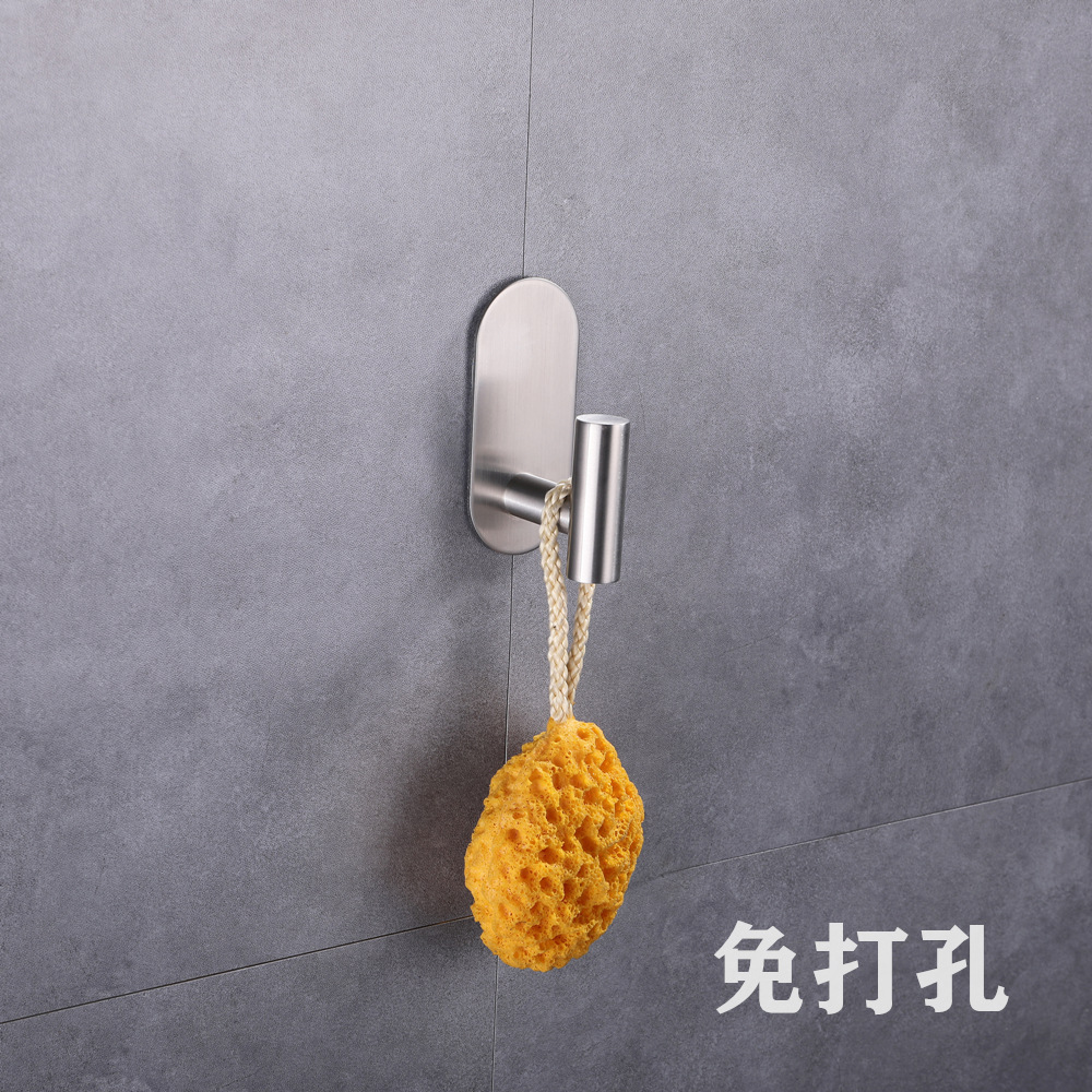 工厂批发亚马逊304不锈钢挂钩免打孔挂衣钩浴室抗磨耐腐挂衣帽钩