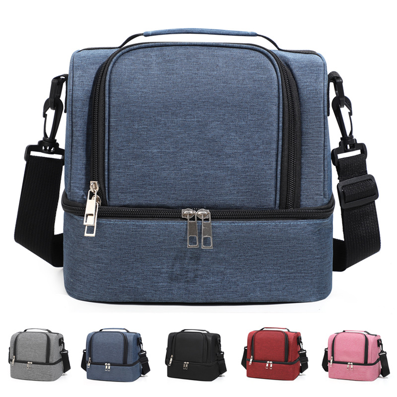 Bolsa de lonchera portátil de gran capacidad Bolsa bento de aislamiento térmico grueso de papel de aluminio con bolsa de arroz Bolsa de picnic al aire libre Bolsa de comida para acampar