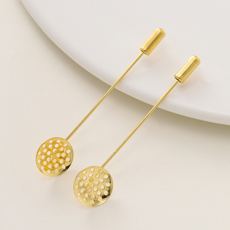 18k color flat tray copper gold plated brooch fashion long pin diy handmade jewelry accessories pin wholesale 18k color flat tray copper gold plated brooch fashion long pin diy handmade jewelry accessories pin wholesale