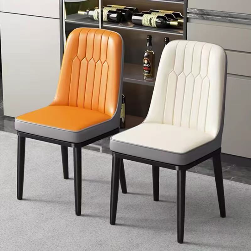Home-use light luxury two-tone leather dining chair, modern minimalist soft cushion backrest chair, commercial dining hotel meeting table and chair Home-use light luxury two-tone leather dining chair, modern minimalist soft cushion backrest chair, commercial dining hotel meeting table and chair